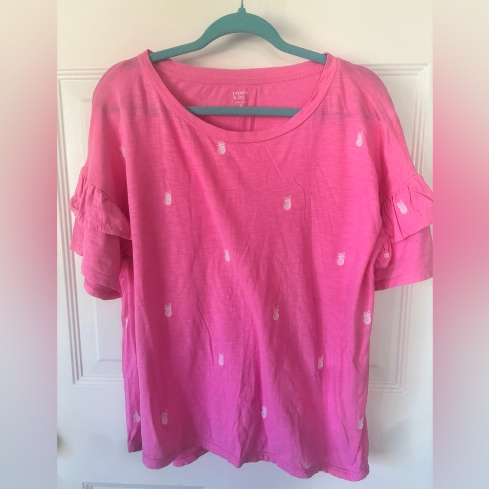 Crown & Ivy Pineapple Pink Top